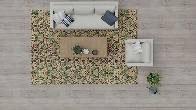Mad Mats Traditional Outdoor Rug, Reversible Plastic Mat (5' x 8', Oasis - Medium Green)