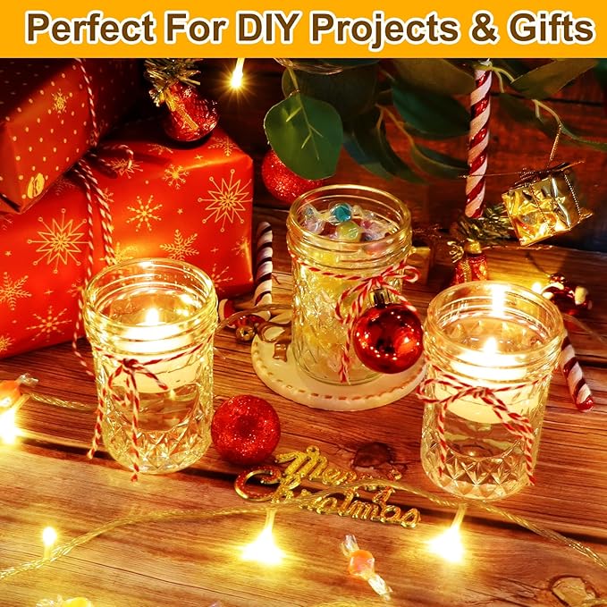 24 Pack Mason Jars 8 oz with Regular Lids and Bands, Half Pint Canning Jars, Small Glass Jars for Honey Jelly Jam Crafts