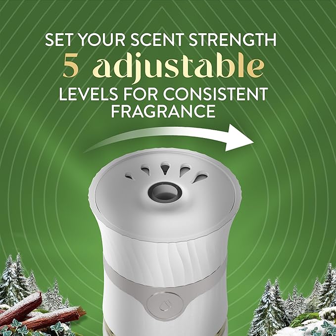 Air Wick Vibrant Plug In Scented Oil Refill,Winter Woods & Frosted Ivy, 5 ct