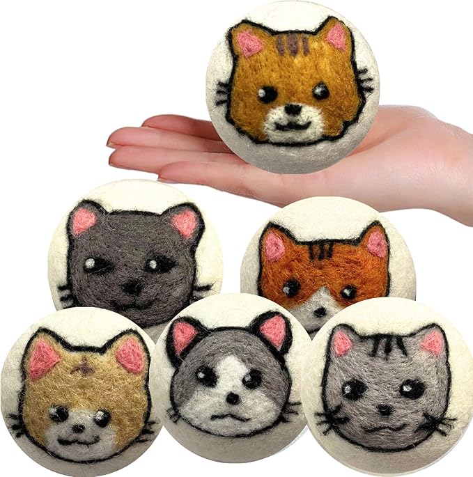 Wool Dryer Balls Organic Premium | 6 Balls XL, Ethically & Humanely Made, Natural Fabric Softener, Laundry Dryer Balls Reusable, Wrinkle Release, Organic Fabric Softener Ball, Say No! to Dryer Sheets