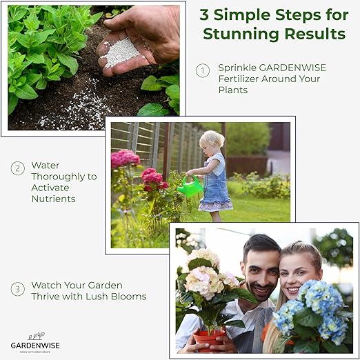 Slow Release Hydrangea Fertilizer with Iron & Sulfur – Indoor & Outdoor Soil Acidifier for Miracle Growth (5 qt)