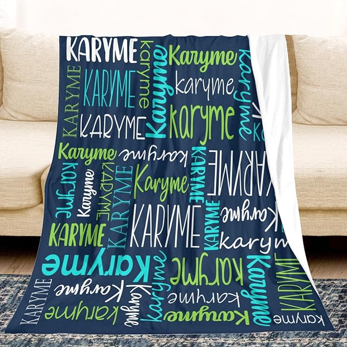 Personalized Name Blanket for Kids and Adult Customized Blanket for Boys Girls Baby Personalized Blanket and Throws