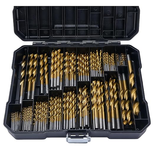 230 Pcs Titanium Twist Drill Bit Set for Metal and Wood,Coated HSS Conventional 118 Deg Tip Titanium Drill Bit Kit Set, Drill Bits Kit with Storage Case
