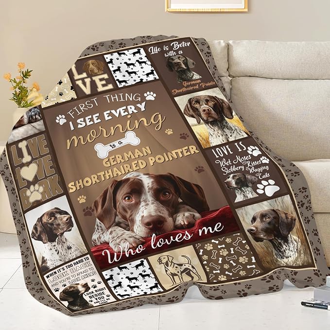 German Shorthaired Pointer Blanket Cozy Plush Dog Lovers Gifts Throw Blankets Animal Fuzzy Flannel Fleece for Girls Boys Women Men 50"X40"