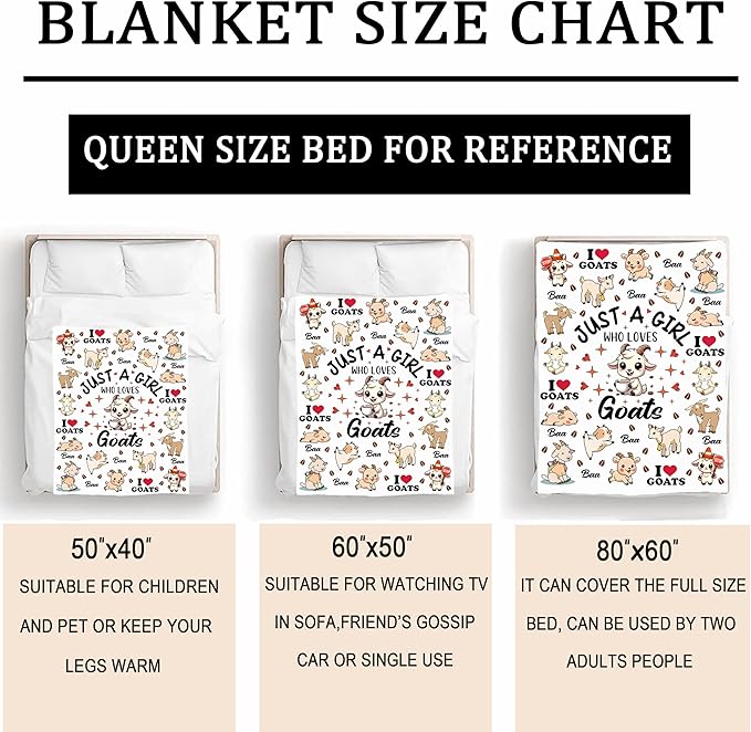 Cute Goat Blanket Gifts for Goat Lovers Women Girls Kids Adult,Animal Sheep Throw Blanket Goats Stuff Plush for Couch Sofa Bed Room Decor 50"x40"