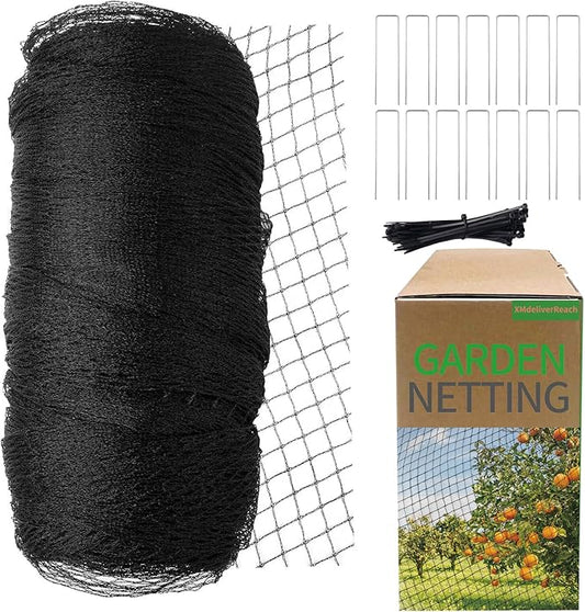 Garden Netting,7.5ft x 65ft Black Bird Netting Heavy Duty,Rabbit,Squirrels,Anti Birds,Larger Bees,Deer,Chicken,Cardinals，Animal Fencing for Fruit Tree & Vegetable Garden