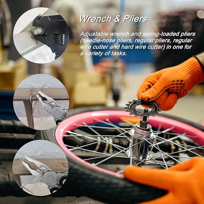 Wrench Multitool Hammer, Gifts for Men, Premium Multi Tool Hammer Pliers Knife with Screwdriver Wire Cutters Bottle Opener, Multi Purpose for Outdoor Camping Emergency, Christmas Day