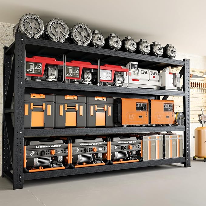 5000LBS Storage Shelves,71" W Garage Shelving Heavy Duty Metal Adjustable Garage Shelves, Shelving Units Industrial Shelving for Warehouse,71" W x 24" D x 69" H,Black