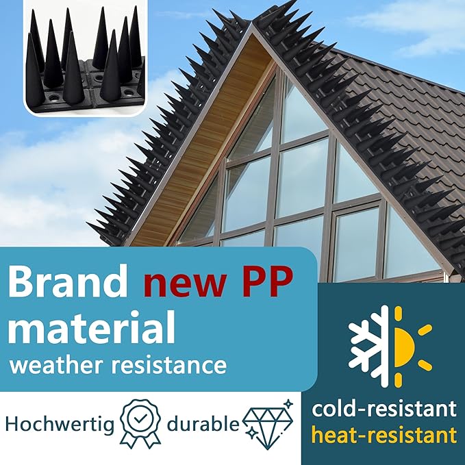 Bird Spikes,Black,20 Pack Bird Deterrents for Outside,Keep Raccoon Squirrel Pigeon Away,Fence Spike for Garden Patio