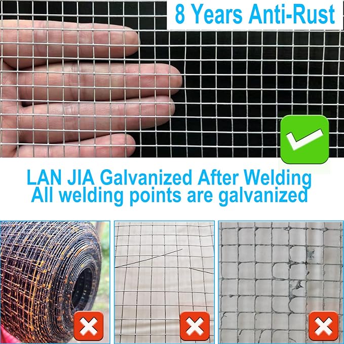 1/2 inch Hardware Cloth 36 inch x 50 Foot,Hot-Dipped Galvanized After Welding, Wire Screen Mesh Roll Chicken Wire Fence Roll Gopher Wire Mesh Tree Guard Wire Mesh Roll