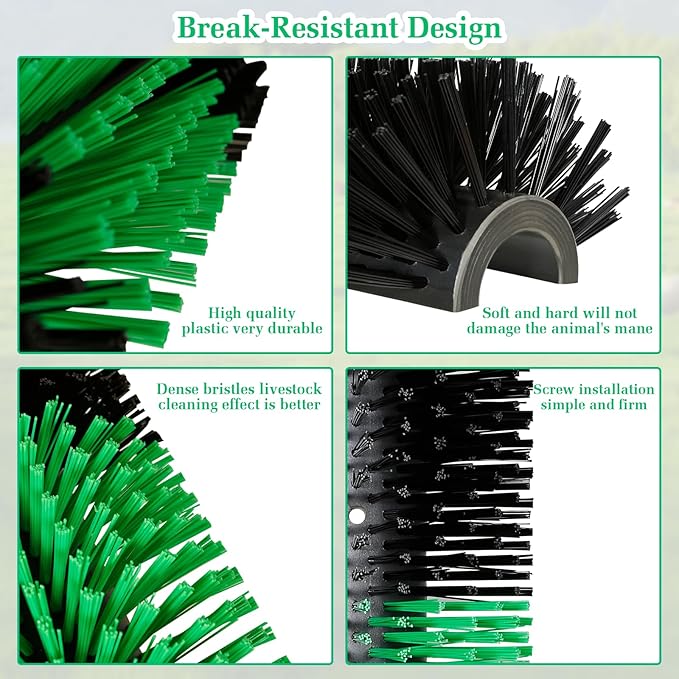 2PCS Livestock Scratching Brush Kit, Cattle and Horse Massage Grooming Brush, Itch Relief for Goat, Sheep and Pig