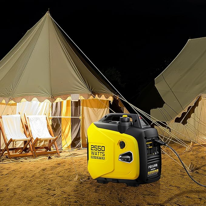 2550-Watt Portable Inverter Generator for Home Use, 4L/1.06Gallon Large Fuel Tank Up to 10 Hours Use, 120V Gas Powered Generator Super Quiet - EPA Compliant,Yellow