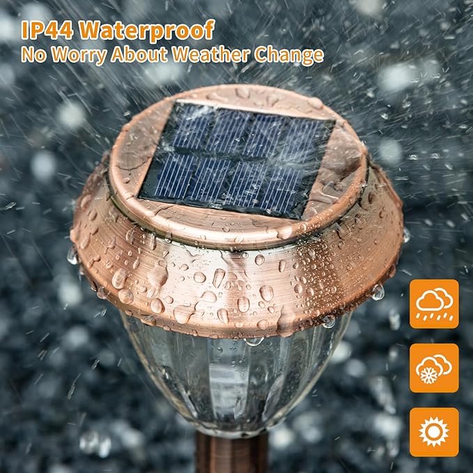 6 Pack Solar Pathway Lights Outdoor, New Upgraded Adjustable Warm & Cool White Solar Lights Outdoor Waterproof, Solar-Powered Garden Light for Path, Walkway, Yard, Driveway, Lawn, Backyard Decor