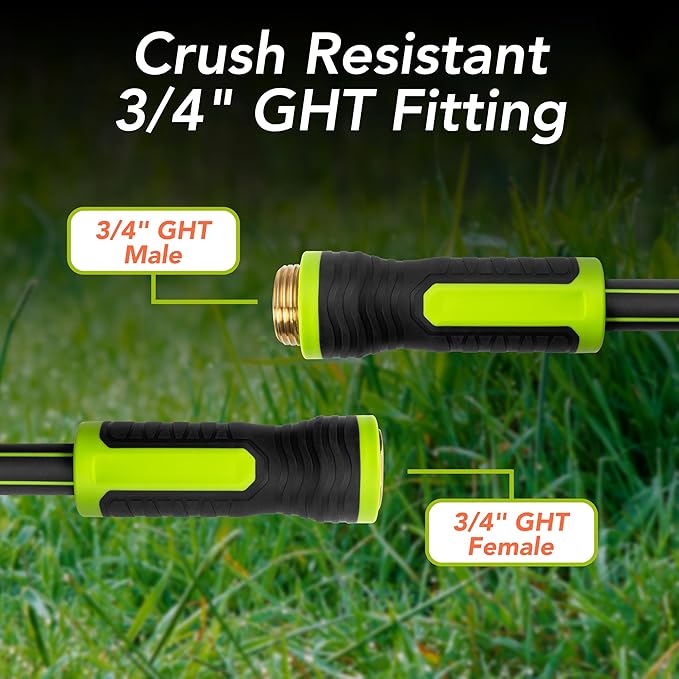 Heavy Duty Garden Hose 100ft x 5/8” – Flexible Water Hose, Leak-Proof, Lightweight Hybrid Hose with Swivel Handle & 10 Function Spray Nozzle – Durable Outdoor Hose, Kink Free