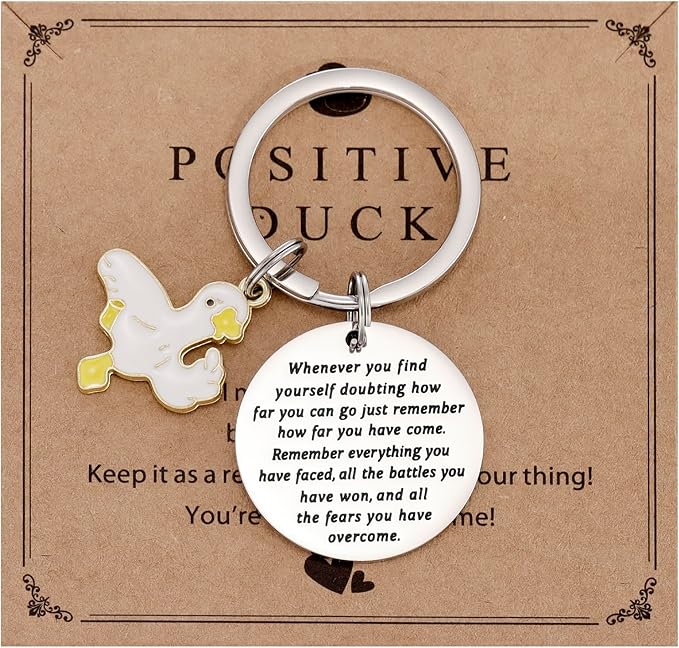 Duck Birthday Gifts for Women Men Ducks Lovers Themed Jewelry Lucky Yellow Duck Key Chain
