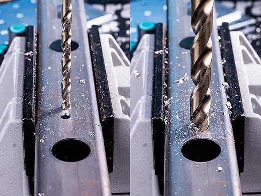 NordWolf 14-Piece M35 Cobalt Drill Bit Set for Stainless Steel, Hard Metals & Cast Iron, Jobber Length with 1/4" Hex Shank, SAE Sizes 1/16" to 3/8" in Storage Case