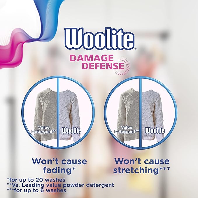 Woolite Damage Defense Liquid Laundry Detergent, Light Fresh Scent, 33 Loads, 50 Fl Oz