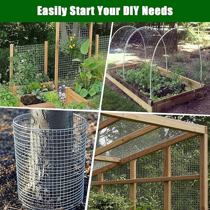 19 Gauge 1/2 Inch Hardware Cloth 72In x 100Ft – Galvanized Welded Chicken Wire Fence | Silver Mesh Roll for Garden Farm Yard Animal Plant Protection, Poultry Netting Cage Fencing