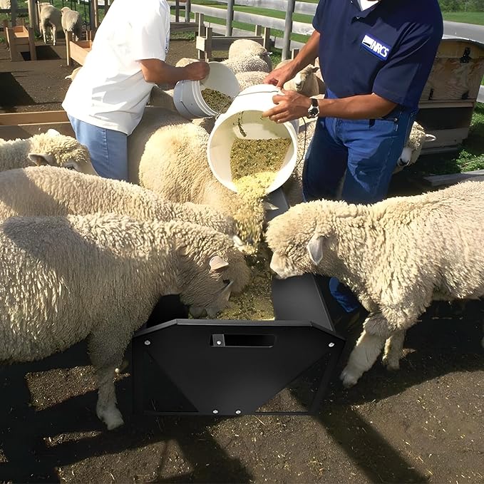 Livestock Feeding Trough 45", Heavy Duty 22 Gallon Capacity Livestock Trough, Galvanized Steel Sheep Feeder Trough for Horse, Goat, Sheep, Cattle, Cow, Alpaca