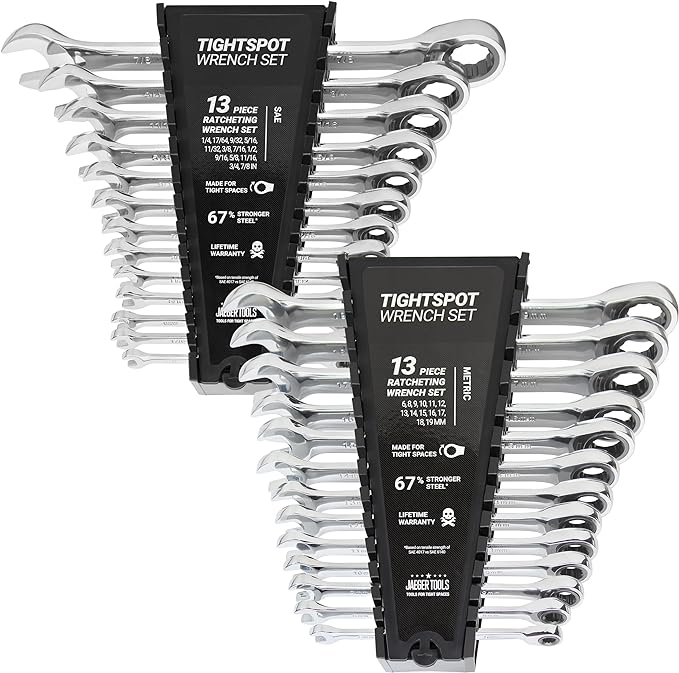 Jaeger 26pc TIGHTSPOT Ratcheting Wrench Master Set - Metric & Inch/SAE Combination Sizes