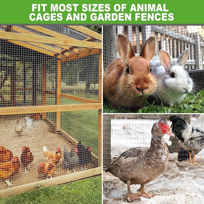 Land guard 23 Gauge Hardware Cloth, 1/4 inch 48inch×100ft Chicken Wire Fence, Galvanized Welded Cage Wire Mesh Roll Supports Poultry Netting Cage Fence……