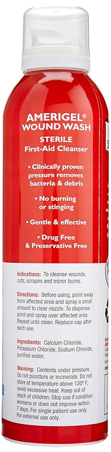 AMERIGEL Total First Aid Bundle (1 oz. Hydrogel Wound Dressing, 7.1 oz. Saline Wound Wash, Bordered Gauze Dressing)