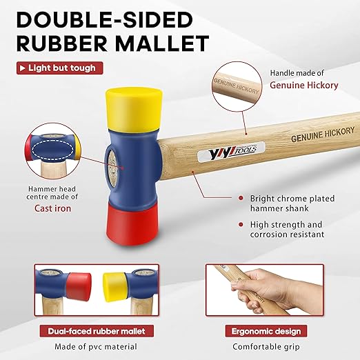 YIYITOOLS 43Pcs Laminate Wood Flooring Installation Kit,LVP Installation Kit,Vinyl Flooring Tools with 40Pcs Spacers,Double-Faced Rubber Mallet,Tapping Block,HeavyDuty Pull Bar,Laminate Flooring Tools