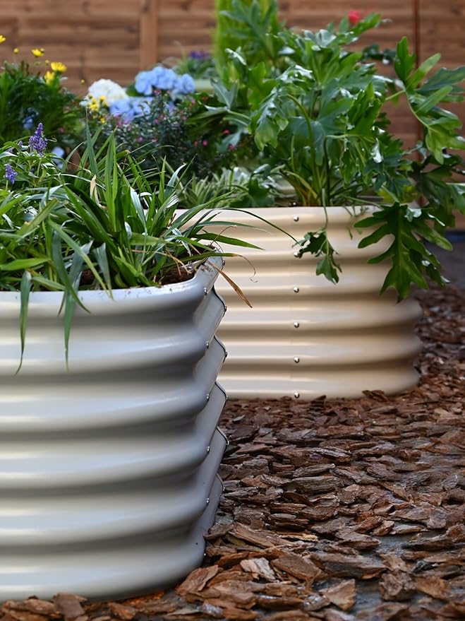 Raised Garden Bed 6x2x2.5 ft, 30" Extra Tall Galvanized Metal Planter Boxes Outdoor, Heavy Duty Flower Bed for Vegetable Fruit Herb, Raised Bed Gardening Outdoor Large Planters - Sand Beige