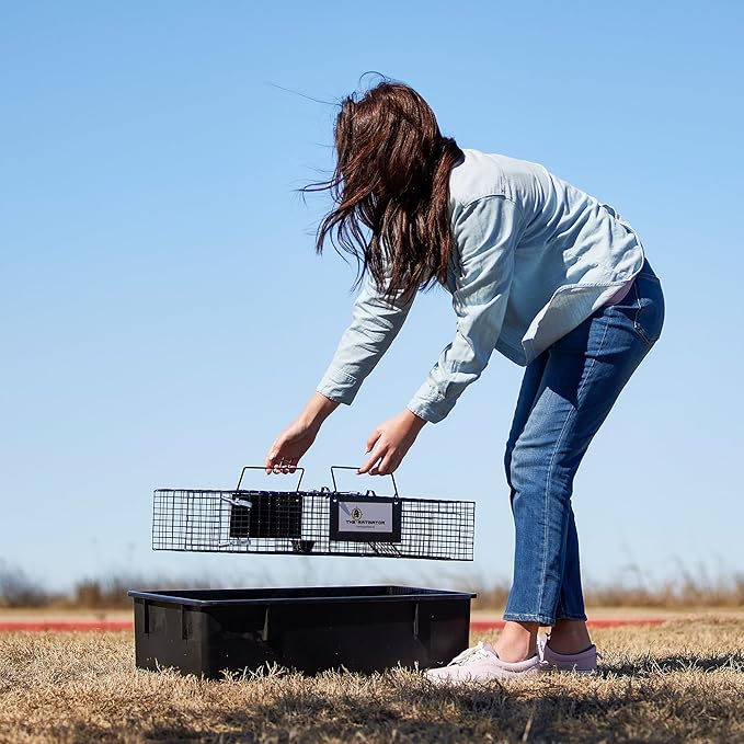 Rugged Ranch Ratinator Indoor or Outdoor Multi-Catch Rat Trap - Humane Live Cage Catcher, Rodent Control for Homes, Barns, Attics, Garages, Sheds, Gardens and Farms