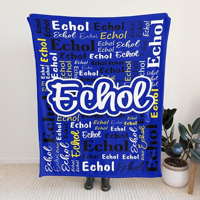 Custom Blanket with Name Personalized Blankets for Kids Adult Boys Girls Flannel Monogrammed Customized Blankets Throw (50''x60'')
