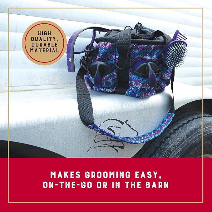 Weaver Leather Horse Grooming Kit, 7-Piece Brush Set with Organizer Tote Bag, Equine Care, Horse Tack Room Equipment, Grooming Supplies