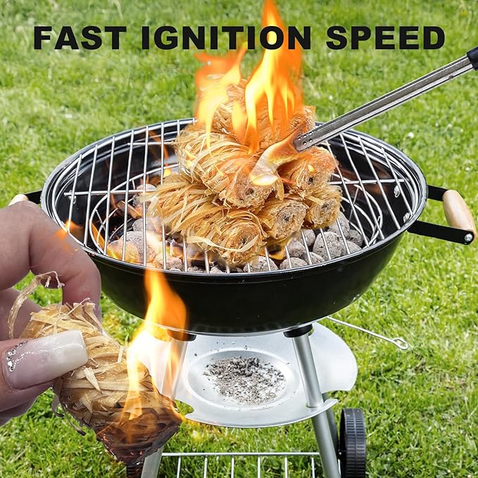 216 Pcs Fire Starter - Natural Fire Starters for Fireplace, Pellet Stove, Campfires, BBQ, Pizza Oven, Camping, Fire Pit &Chimney, Smoker, Fire Starters for Grill, Charcoal Starter