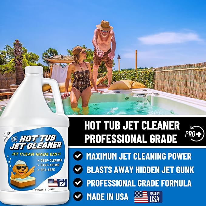 Hot Tub Jet Cleaner & Spa Line Flush – Deep Jet Line, Pipe & Plumbing Purge Removes Yuck & Buildup – Heavy Duty Hot Tub System Flush Cleaner for Jets & Lines – Made in USA – 1 Gallon