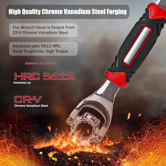 52 in 1 Socket Wrench & Screwdriver Set, Stainless Steel Multi-Functional Rotating Spanner with 360° Flexibility Dog Bone wrench for Bolts, Nuts, and Ideal for Home and Automotive Repair