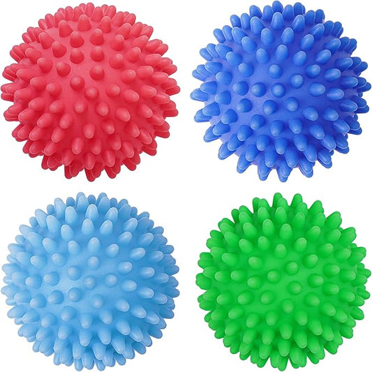 4-Pack Reusable Laundry Dryer Balls - Eco Friendly Fabric Softener Alternatives Soften and Fluff Laundry Wrinkle Release(Set of 4 Colorful Color)