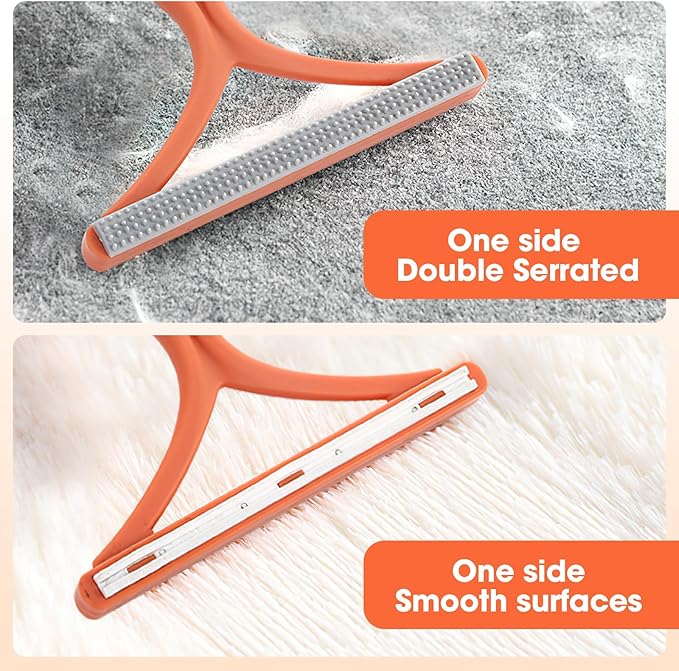 Manual Lint & Pet Hair Remover, Portable Fabric Fuzz Cleaner and Fur Removal Brush for Clothes, Carpets, Furniture, and Car Seats – Reusable Hair Removal Tool for Home and Pets (Qrange)