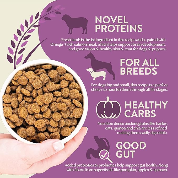 Earthborn Holistic Unrefined Roasted Lamb 25 lb. Ancient Grains & Superfoods Dry Dog Food