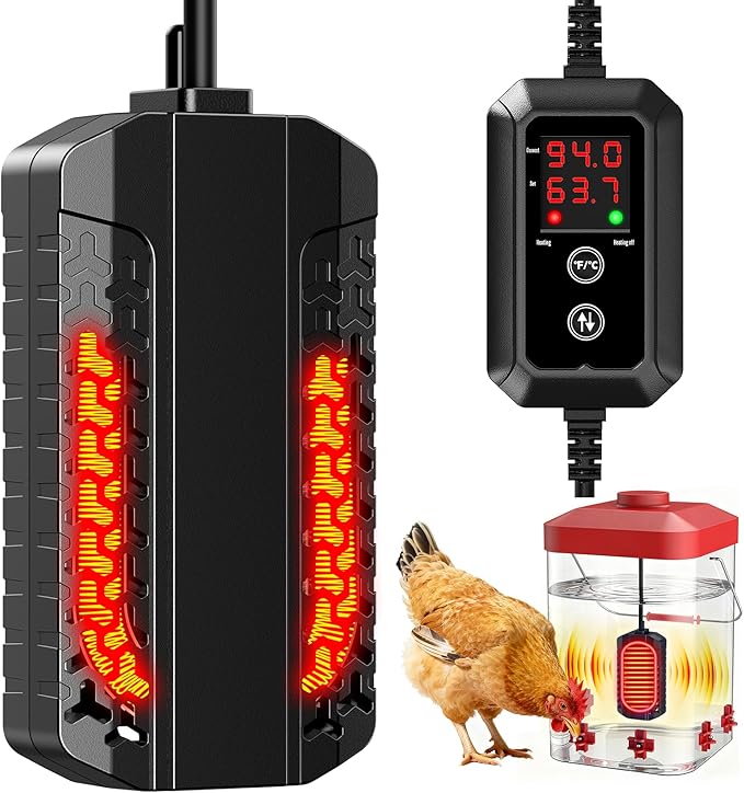 3 Gallon Heated Chicken Waterer for Winter