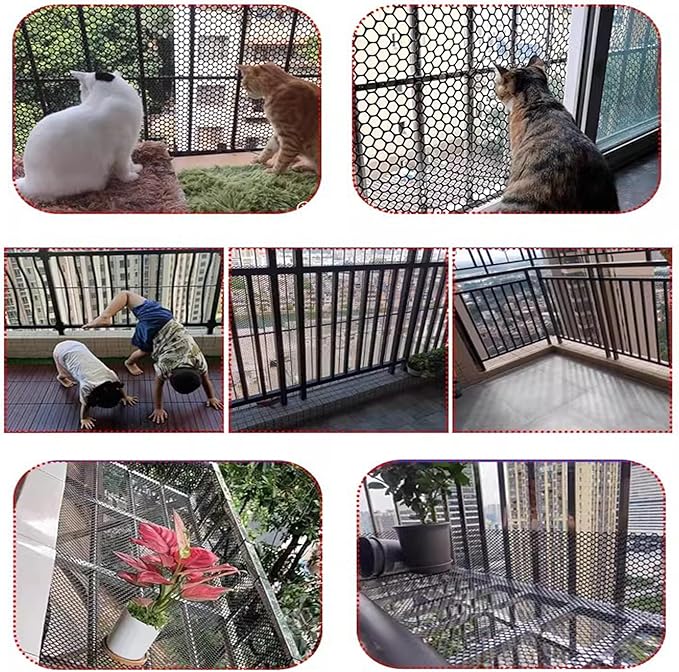 Plastic Wire Mesh Fence, Black Safety Fence Balcony Protection Net 39.3 Inch X 32.8FT Poultry Fence Roll for Garden Chicken Rabbit Construction Barrier(Size:1x30M - Mesh 1.8cm)