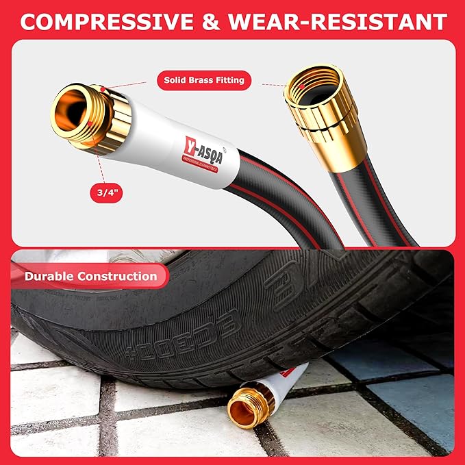 Garden Hose 25ft, Leakproof Durable, Lightweight, Flexible, Drinking Water Safe Hose, Pull-in Heavy Duty Hose 5/8" Diameter 25ft 150PSI No Kink Durable High Burst Strength water Hose