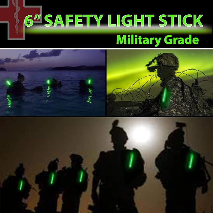 32 Ultra Bright 6 Inch Large Green Halloween Glowsticks - Chem Lights Sticks with 12 Hour Duration - Camping Glowsticks, Emergency Glow Stick For Storms Blackouts - Glowsticks for Parties Activities
