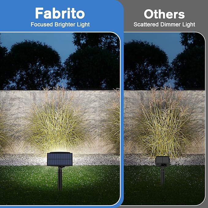 Fabrito Solar Spot Lights Outdoor 136 LEDs, Big Brighter Lighting Solar Lights Outdoor, 4 Pack IP65 Waterproof Landscape Spotlights Auto On/Off for Yard, Garden, Pathway, Plants,Tree (Cool White)