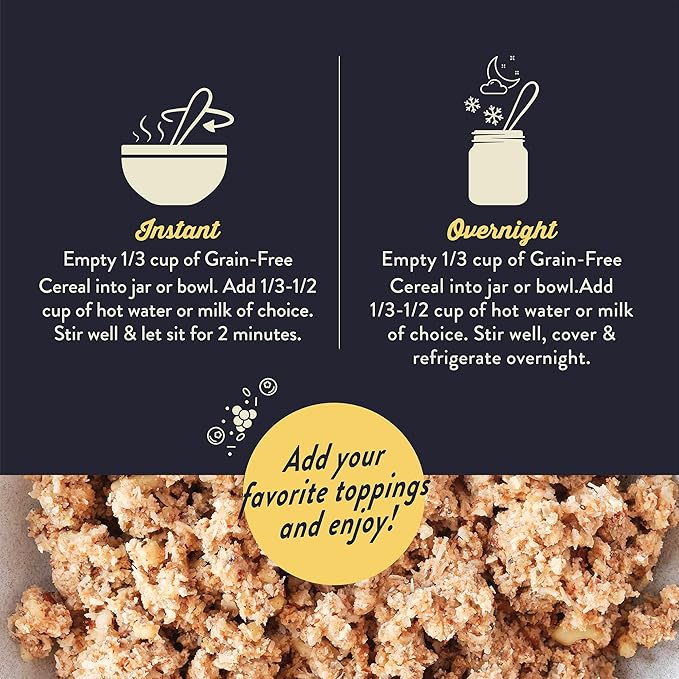 Wella Cereal Oatmeal Alternative, Gluten-Free Breakfast Hot Cereal, Grain-Free Paleo Organic Vegan High Protein Superfood, Plant-Based Non-GMO, Low in Net Carbs, Multi-Serve Bag, Snickerdoodle Flavor (1 Count, 12.8 oz. Bag)