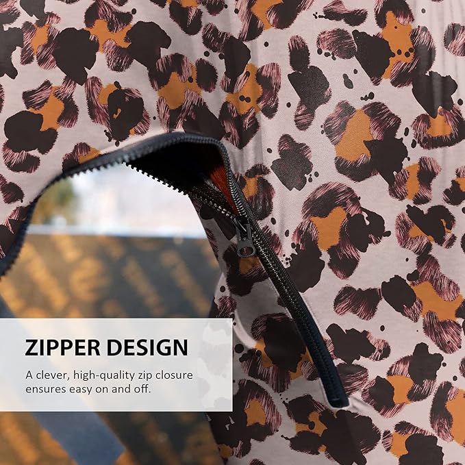 Harrison Howard Soft Horse Hood All-Covered Comfortable Sleezy for Horses with Zipper Classic Leopard L