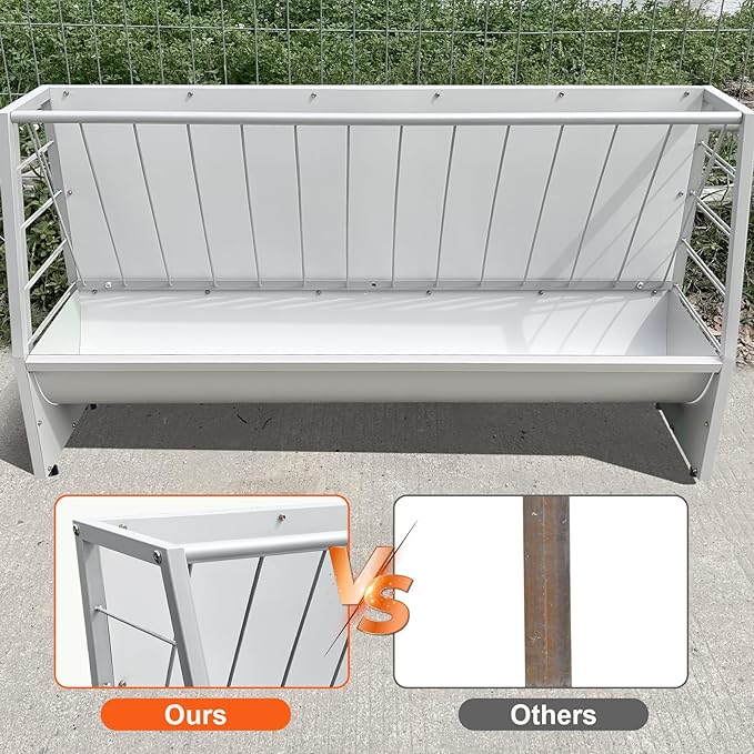 5 Ft Pasture Hay Feeder, Heavy Duty Galvanized Steel Livestock Hay Feeder, Outdoor Pasture Feeder for Sheep, Goats, Pony and Miniature Horses