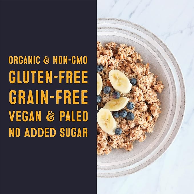 Wella Cereal Oatmeal Alternative, Gluten-Free Breakfast Hot Cereal, Grain-Free Paleo Organic Vegan High Protein Superfood, Plant-Based Non-GMO, Low in Net Carbs, Multi-Serve Bag, Pumpkin Spice Flavor (1 Count, 12.8 oz. Bag)