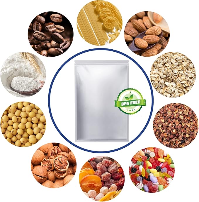 15 Pcs 5 Gallon Mylar Bags with 15 Pcs Individually Wrapped 2500CC Oxygen Absorbers for food storage, Zipper Resealable Heat Sealable Bags,24 Labels & 20 Pcs 1/2 Pint Mylar Bags(4 Colors)