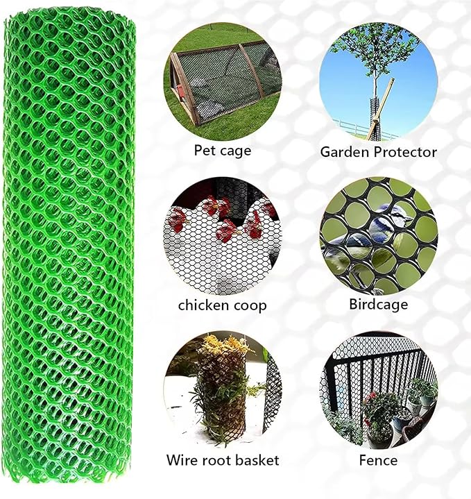 Wire Fence Mesh Green Plastic Mesh Roll 39.3″ Wide Poultry Fencing Multi-Use Garden Fence for Snow Fence Chicken Plants Balcony Protection Barrier(Size:1x30M - Mesh 1.2cm)