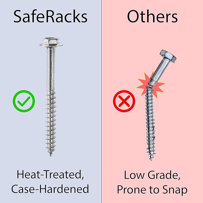 SafeRacks 2x6 Adjustable Overhead Garage Storage Rack, Heavy-Duty Steel Overhead Storage Rack with 300 lb Weight Capacity, Height Adjustable Garage Storage Organization System, White (12"-21")