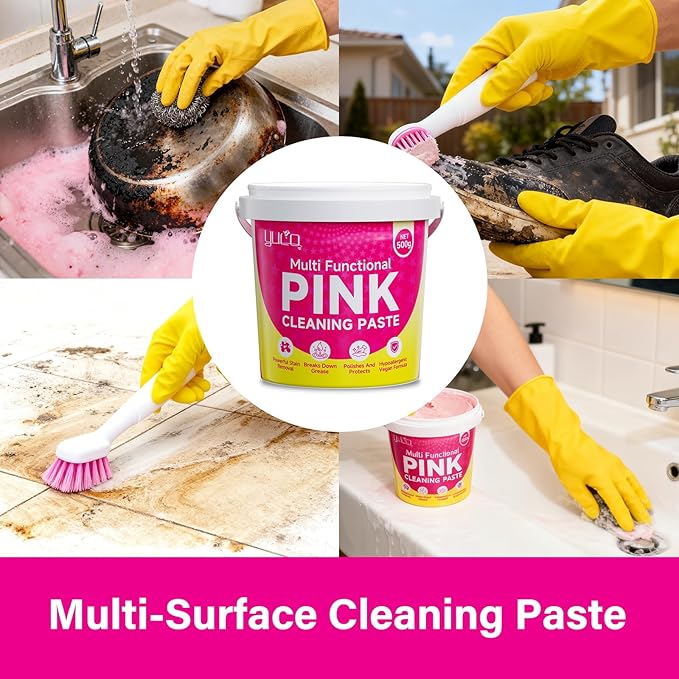YCUO All Purpose Cleaner-The Pink Stuff-The Miracle All Purpose Cleaning Paste Clay Bar Cleans Stoves,Bathrooms,All Hard Surfaces–100% Natural Cleaning Product